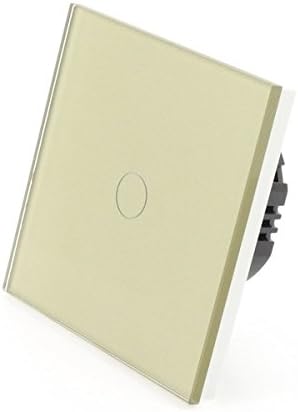 I LumoS Gold Glass 1 Gang 1 Way WIFI/4G Remote & Dimmer Touch LED Light Switch