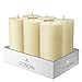 Simply Soson 3x6 inch Ivory Pillar Candles Set of 6, Smooth Texture, Unscented Ivory Candles, Dripless Candles, 3 inch Pillar Candles Ideal as Wedding, Parties, Spas, Dinner, Home Decoration, Church