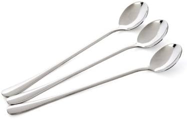 Golandstar Stainless Steel Rice Spoon/Soup Spoon/Coffee Espresso Spoons/Sugar Spoon/Dinner Spoon Long-Handled Great Circle (10pcs Round)