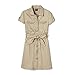 French Toast Big Girls' Twill Safari Shirtdress, Khaki, 7