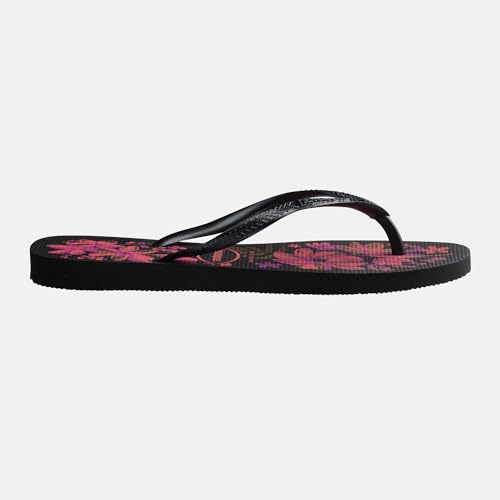 Havaianas - Slim Organic, Elegant, Durable and Versatile Flip Flops with Non-Slip Sole, Women, Black Grey Gold, 39 EU