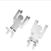 Maikouhai 2X Stainless Steel Lovers Shaped Hooks (1 Set),2Pcs Stainless Steel Lovers Shaped Hooks Kitchen Hanger Clothes Storage Rack Tool