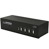 LINKSKEY LDV-DM204AUSK 4-port Dual Monitor DVI/DVI USB Audio & Mic KVM Switch w/ Cables