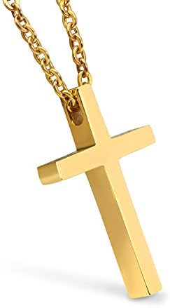 Xiuda Stainless Steel Cross Necklace Religious Cross Crucifix Pendant Jewelry for Men Women