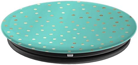 Aqua Mint Seafoam Golden Polka dot Solid Color Background - PopSockets Grip and Stand for Phones and Tablets