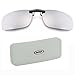 Tacloft Unisex Rectangle 57mm Polarized Clip on Sunglasses CLIPON2015 Silver