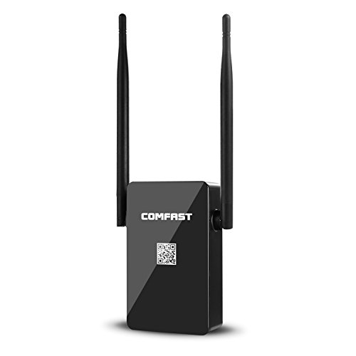 Wifi Repeater, Jelly Comb COMFAST Wifi Range Extender 750Mbps Wireless Repeater + Access Point + Router with Dual Band Antennas for 360 Degree WiFi Full Coverage