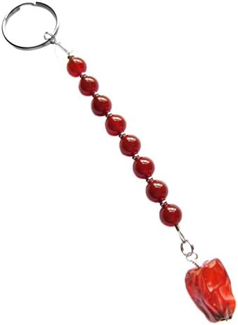 Carnelian Gemstone Meditation Tool Mini Mala Beads Keychain Bag Charm