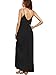 Verdusa Women's Spaghetti Strap V-Neck Side Pockets Loose Maxi Dress Black S