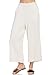 Alexander + David Women’s Casual Linen Crops Culottes, Elastic Waistband, Wide Leg Capri Pant (Natural, Large)