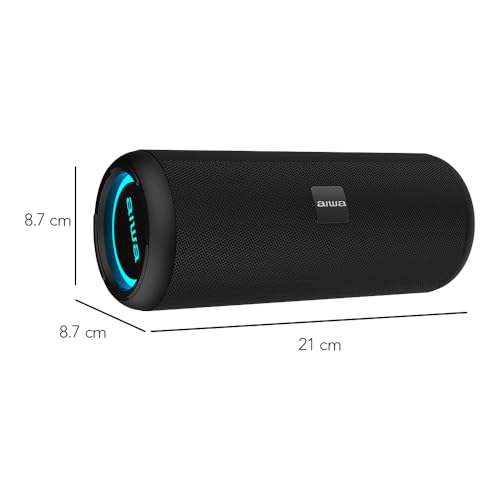 Aiwa Bocina Portatil Bluetooth AW-KF4 20W RMS Portátil con Luces LED, Batería Recargable, Resistente al Agua y Polvo, Conectividad USB/AUX/Bluetooth, Sonido Potente para Viajes y Hogar