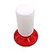 MACGOAL Automatic Poultry Feeder Small, Waste Free Chicken Feeder Jar, Baby Chick Feeder for Birds Pigeon Quail 1 Quart (Red and White)
