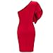 Bodycon4U Women's Sexy Sleeveless Asymmetric Ruffled Bodycon Party Club Dress Red M