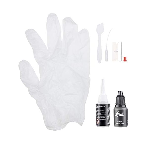 AGT Keramik-Reparatur-Kleber: 3er-Reparatur-Set aus Sekundenkleber und schwarzem Granulat, je 10 ml (Granulat-Kleber… – Bild 3