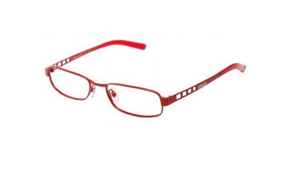 red metal eyeglass frames
