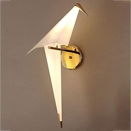 Hlake LED Bird Design Wall Lamp Bedside Lamp Creative Origami Paper Crane Wall Light for Loft Bedroom Study Foyer Dining Room (Color : 67cm)