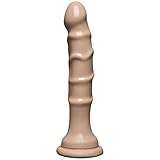 Doc Johnson Raging Hard-Ons - Slim Line - 5.5 Inch (6.9 in. Long and 1.2 in. Wide) - Heavily Veined - Dildo with Suction Cup Base - Great For Anal Beginners - Vanilla