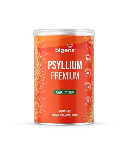 Psyllium Premium, Bigens, Fibra Solúvel, 100% Puro, Sem Aditivos, Vegano, Sem Glúten, 300g em Pó