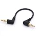 Short 3.5mm Right Angle Cable, Gold Plated 90 Degree 3.5 Male to Male Audio Stereo Jack Plug Car Aux 3-Pole TRS primary