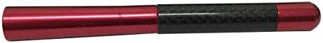 Panpage Carbon Radio Stubby Red Fiber Aluminum Screw Base Alloy Car Stylish Antenna 15mm x 119mm x 10mm For All Brand Car Auto External Accessories