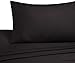 Amazon Basics Lightweight Super Soft Easy Care Microfiber 3 Piece Bedsheet Set with 14-Inch Deep Pockets, Twin XL, Black, Solid
