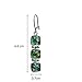 Light Blue Green Amber Sterling Silver Square Earrings