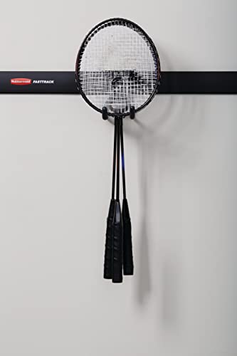 Rubbermaid FastTrack Rail Garage Organization Multi-Purpose Hook 50 lbs Capacity Satin Nickel Wall Mounted Storage System Direct Mount into FastTrack Garage Rail for Home/Garage Organization