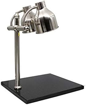 GIYL Food heat lamp,Double Head Food Insulation Lamp, Buffet Food Pizza Insulation Table Lamp, for Kitchens, Cafeterias, Hotel Rooms,Silver