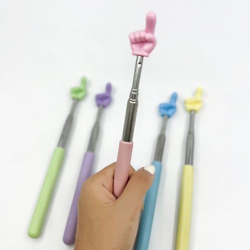 5PCS Teacher Finger Pointer Stick - Telescopic Teachers Pointer for Classroom Mini Extendable Hand Pointer Stick for Elementary School Kindergarten Teacher Supplies (5PCS)