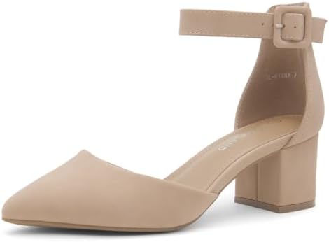 Shoe Land Closed Toe Heels for Women – Inch Low Block Pumps