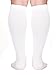 Mojo Compression Socks Unisex 15-20mmHg Knee-Hi Stockings | White - Large