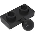 BrickBuddy Gobricks GDS-849 Plate Special 1 x 2 with 5.9mm Centre Side Towball 10PCS Compatible with Lego Toy 14417 DIY Parts and MOC Components for Major Brick Brands Color:Black 26