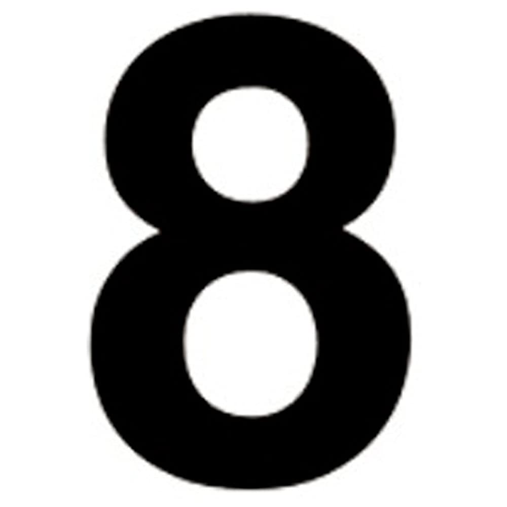 Merriway BH04436 Vinyl Stick on Wheelie Bin Box Crate Numbers, 50 mm (2 Inch) Number 8 - Black, Pack of 4