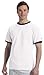 Champion Men's Tagless Short-Sleeve Ringer T-Shirt, white/navy, Large