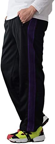 Amazon Clack クラック スラックス ワイドパンツ サイドライン ジャージ トラウザー スポーツ 履きやすい 紐 イージーパンツ 春 夏 秋 冬 メンズ Blackxpurple M ロングパンツ 通販