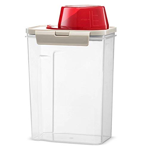 Komax Fresh Grain Set of 2 Rice Containers | 2-Quart Dry Food Storage Dispenser | Suitable for Rice, Pet Food & Grain Storage | With Lid & Measuring Scoop (1-cup) | BPA-Free & Dishwasher Safe