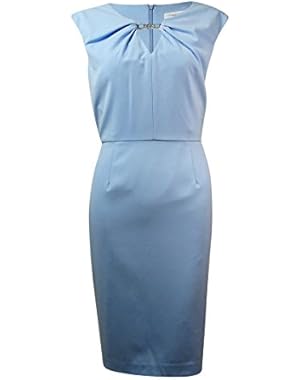 Calvin Klein Women's Gathered Keyhole Sheath Dress