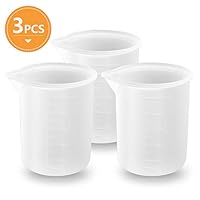 Timoo 3 PCS 100 ml Silicone Measuring Cups for Resin Non-Stick Mixing Cups Glue Tools, Precise Scale