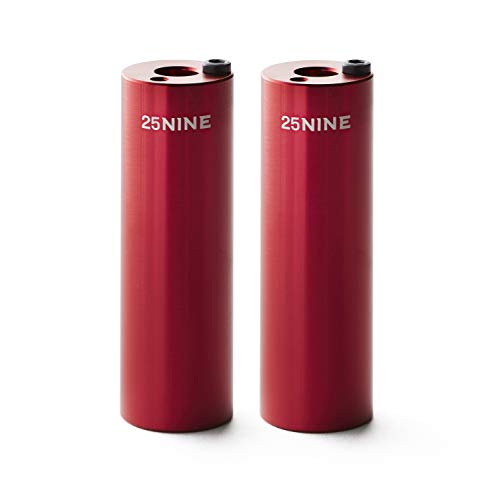 25NINE Anodized Aluminum BMX Bike Pegs - Red