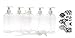 Baire Bottles 8 oz Empty Refillable Plastic Pump Bottles Dispenser 6 Pk, PET BPA Free, Refillable for Thick Shampoo Lotion Soap - Waterproof Labels USA (Clear with White Lotion Pump, Floral Labels)