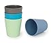 BOBO&BOO - Big Kid Sized (16oz) Eco Friendly Bamboo Cups for Adults & Kids | 4 Set | Durable Bamboo Dinnerware Set for Home, Picnic & Party Time – BPA Free – Dishwasher Safe - COASTAL