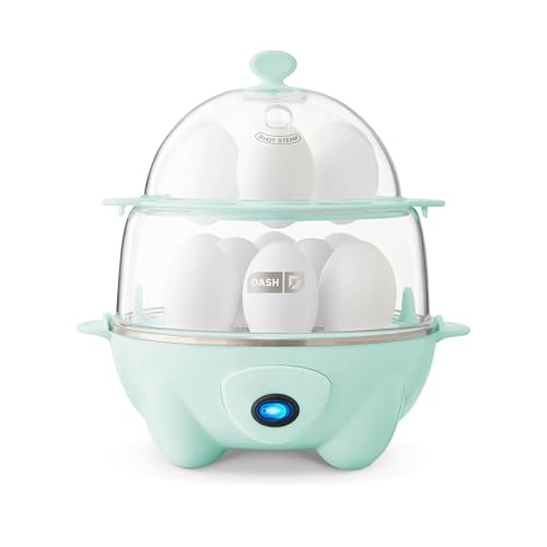Photo 1 of DASH Deluxe Rapid Egg Cooker for Hard Boiled, Poached, Scrambled Eggs, Omelets, Steamed Vegetables, Dumplings & More, 12 capacity, with Auto Shut Off Feature - Aqua
