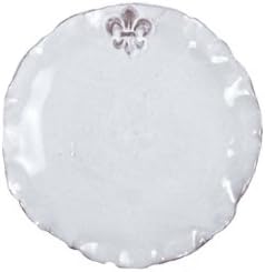 Abigails Fleur De Lis White Dinner Plate, (240701), Large