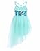 TiaoBug Kids Girls Sequins Ballet Tutu Dress Shiny Sparkle Ballerina Dance Costumes Gymnastics Leotard Dress Mint Green 4-5
