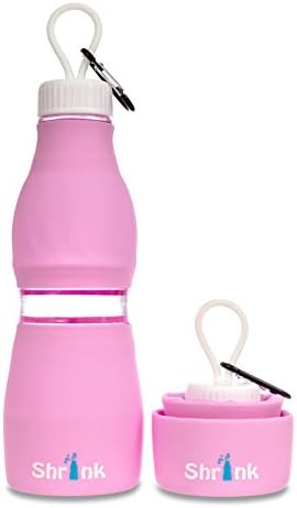 Collapsible Portable Silicone Water Bottle - by Shrink Sports | 24 oz BPA Free Shatter Proof Container | Versatile and Durable for Fitness Activities and Travel