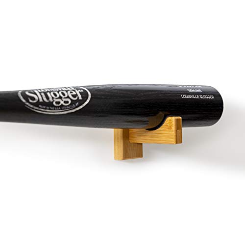 Cypress Sunrise Baseball Bat Display Case Wall Mount Horizontal Rack Brackets Hanger Holder I Bamboo Finish I Protective Felt I Hidden Hardware Included I Easy Installation - Thumbnail 3