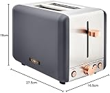 Tower Cavaletto 2-Slice Toaster Defrost Reheat 850W Stainless Grey Rose Gold view 8