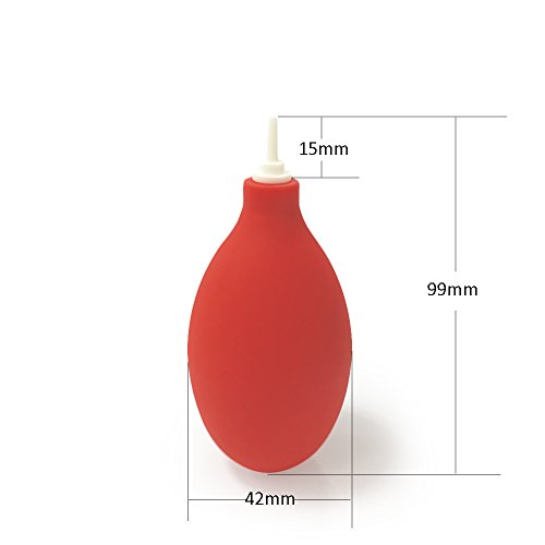 Red Mini Squeeze Ball Pump Duster Dust Cleaner Air Blower for Cleaning Hearing Aids Camera Lens Key Board - Thumbnail 4