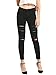 SweatyRocks Women's Casual Cotton Ripped Skinny Jeans Distressed Denim Pants