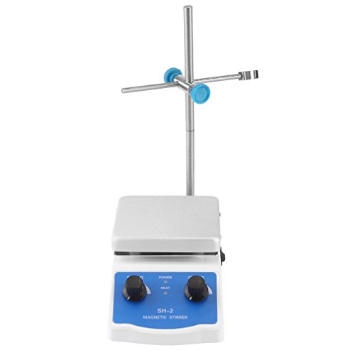 Coldcedar SH-2 180W Magnetic Stirrer with Stirring Pellet and Fuse | 3.54 x 3.54 inch Heating Plate Magnetic Mixer | 1000ml Stirring Capacity Magnetic Stirrer Kit | 0~1600RPM, White - Thumbnail 2